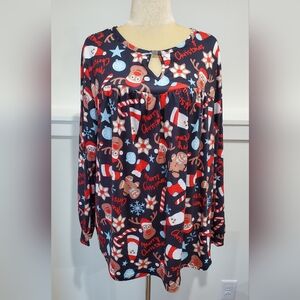 TFSDOD Size XXL Long Sleeve Christmas Top